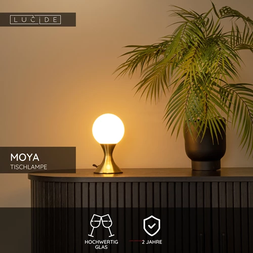 Lucide MOYA - Tischlampe - Ø 12 cm - 1xG9 - Mattes Gold / Messing - USP